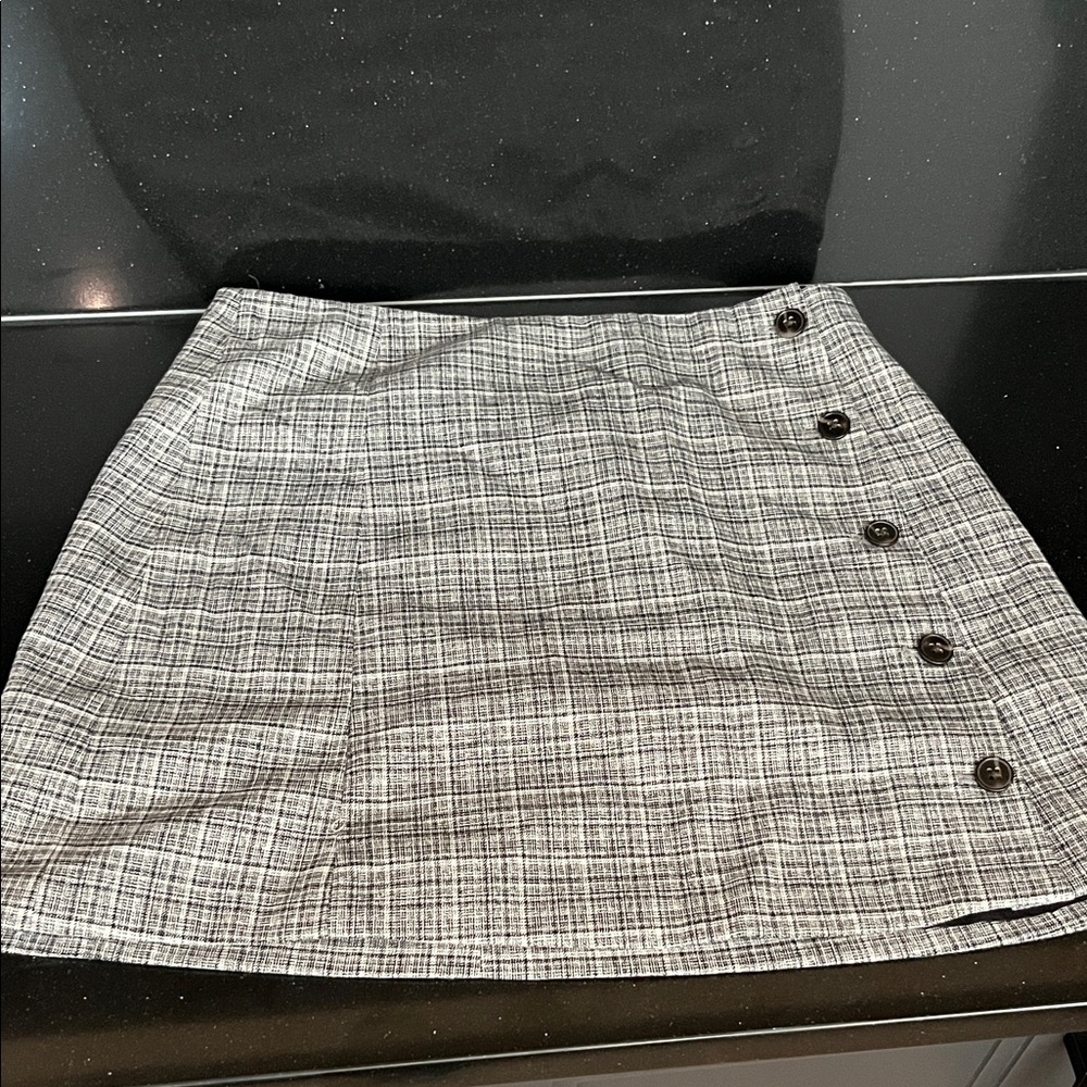Aritzia Black and White Checkered Mini Skirt